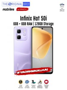 Infinix Hot 50i - 6GB RAM - 128GB Storage - PTA Approved - 12 Months Warranty - Violet - The Original Bro Mobiles - TOB36